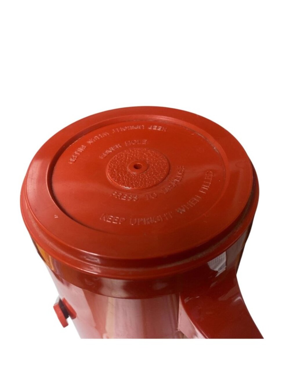 Vintage Aladdin Thermos Red Plaid 1 Quart Pump-A-Drink Dispenser P150 USA 13.5" - Picture 9 of 10